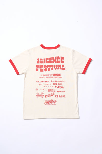 1CF26 RINGER TEE [White × Red]