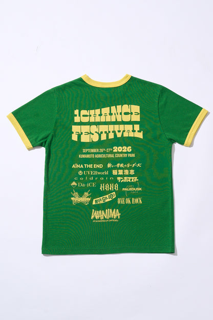 1CF26 KIDS RINGER TEE [Green×Yellow]