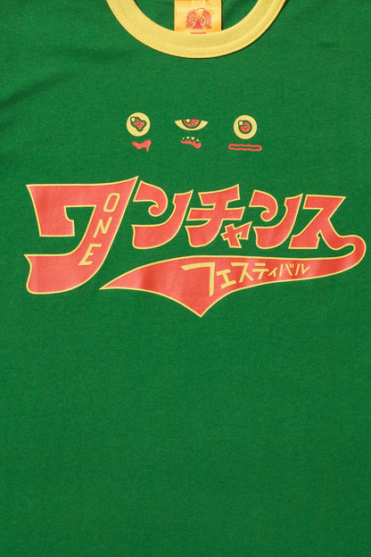 1CF26 KIDS RINGER TEE [Green×Yellow]