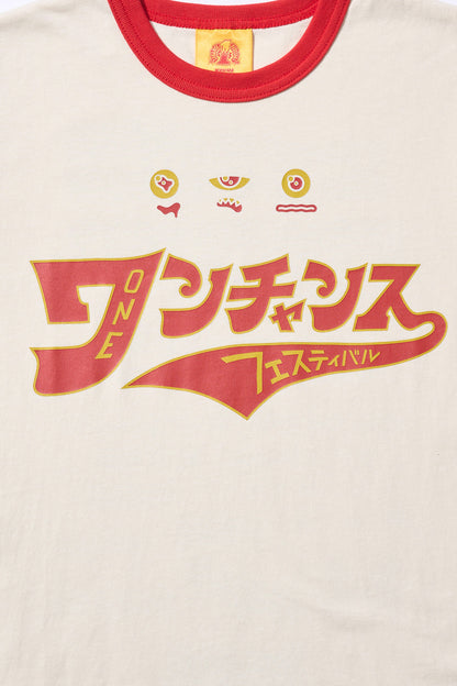 1CF26 KIDS RINGER TEE [White x Red]