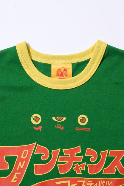 1CF26 KIDS RINGER TEE [Green×Yellow]