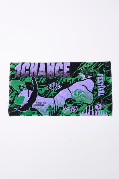 BATH TOWEL [GREEN × PURPLE LOGO]